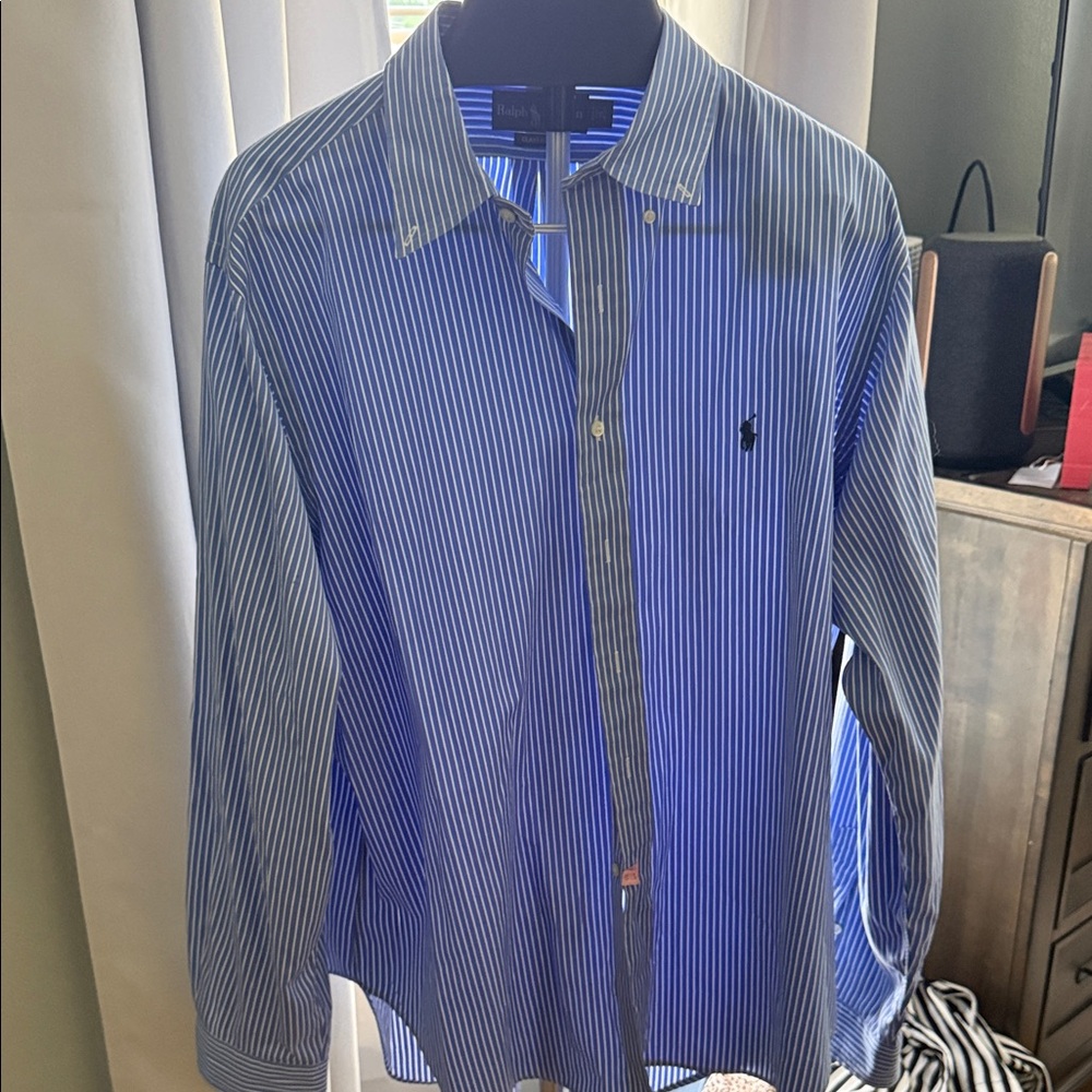 Polo Ralph Lauren 100% cotton Classic Fit Oxford Button Down Shirt Neck Size 18